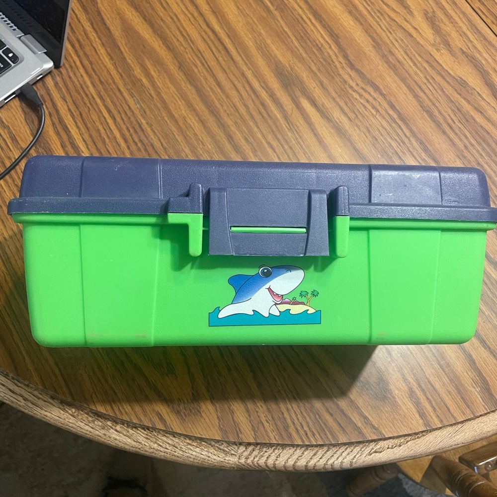 Green and Blue Shark Storage Box